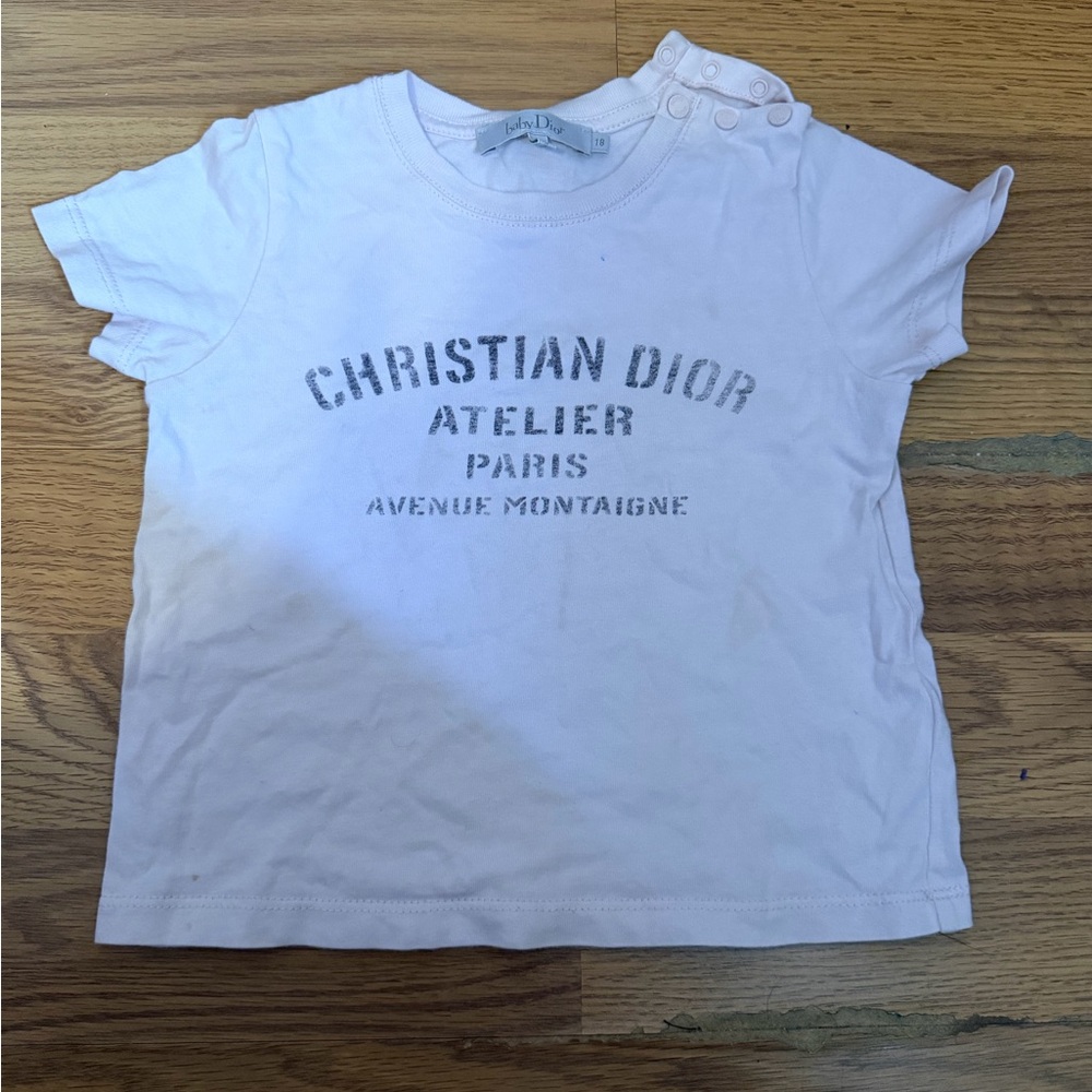 Dior Kids Light Pink Graphic Tee